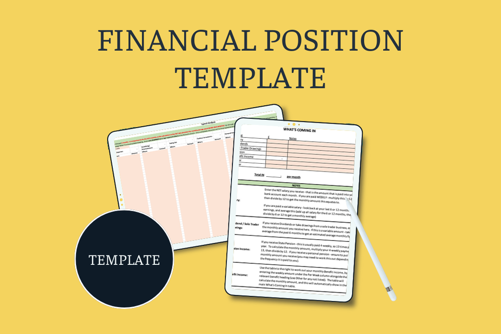 Financial Position Template — Wendy Mitchell | Bookkeeping & Coaching
