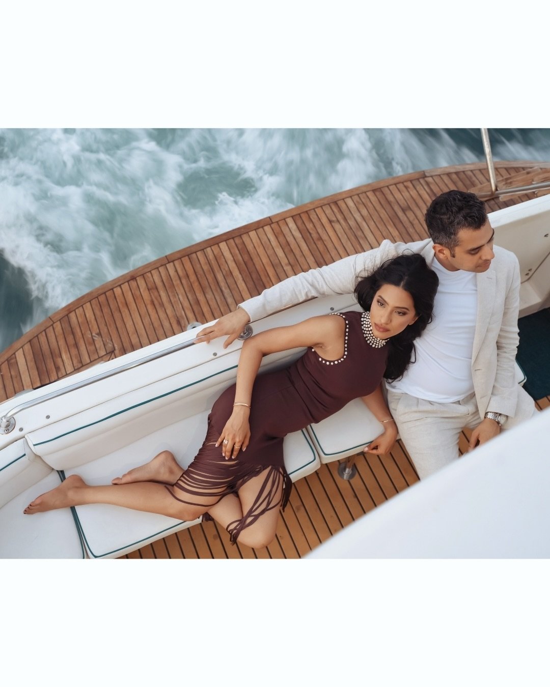 Dubai, love, and a luxury yacht pre-wedding shoot &mdash; the perfect blend of romance and elegance.
All the way from the USA, Priya and Sumeet brought their love story to Dubai, cruising through its stunning waters and iconic skyline. Their journey,