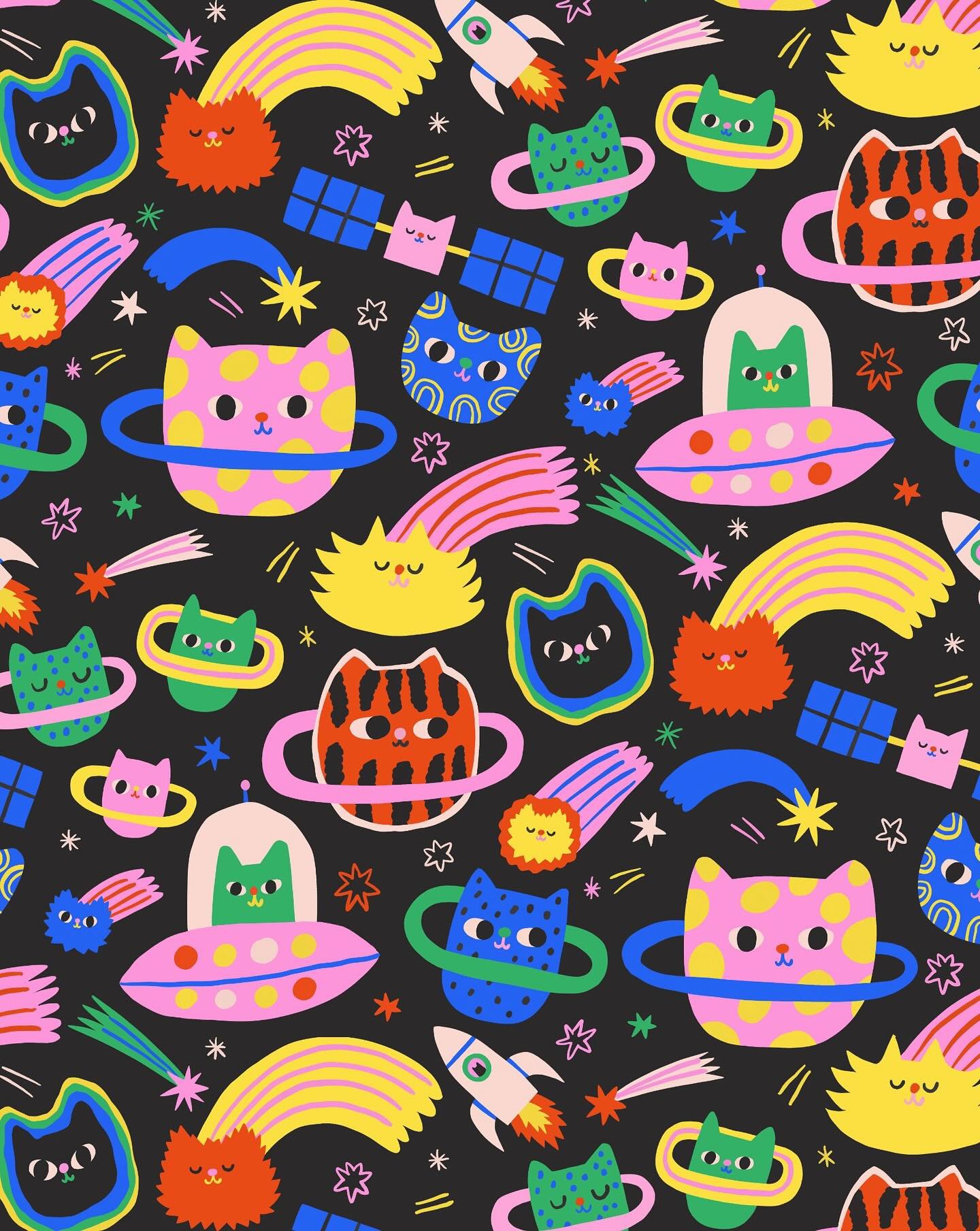 Flashback Friday to this Space Cat pattern which is still one of my favourite pattern!🪐🐱 have a fun weekend everyone!☀️
.
.
#space #catillustration #kidstextile #kidswears #funstyle #maximaliststyle #cutestyle #dopaminedressing🌈