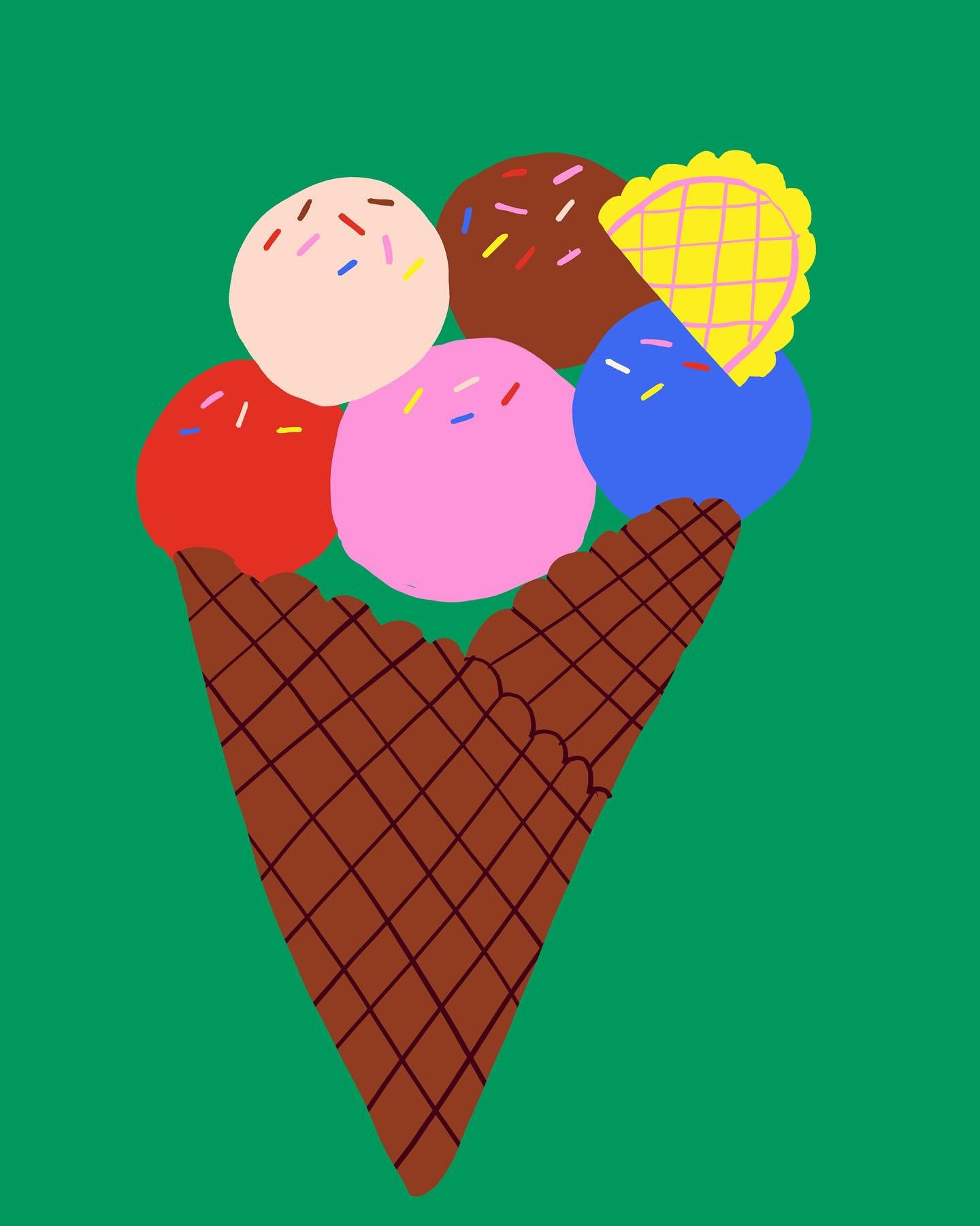 Ice cream drawings for these hot days 🍨🍦🍧🍓🍒🍉🥵
.
.
#icecreamtime #summervibes☀️ #foodillustrations #playfulstyle #cutestyle #greetingcarddesign #sweets #gelato