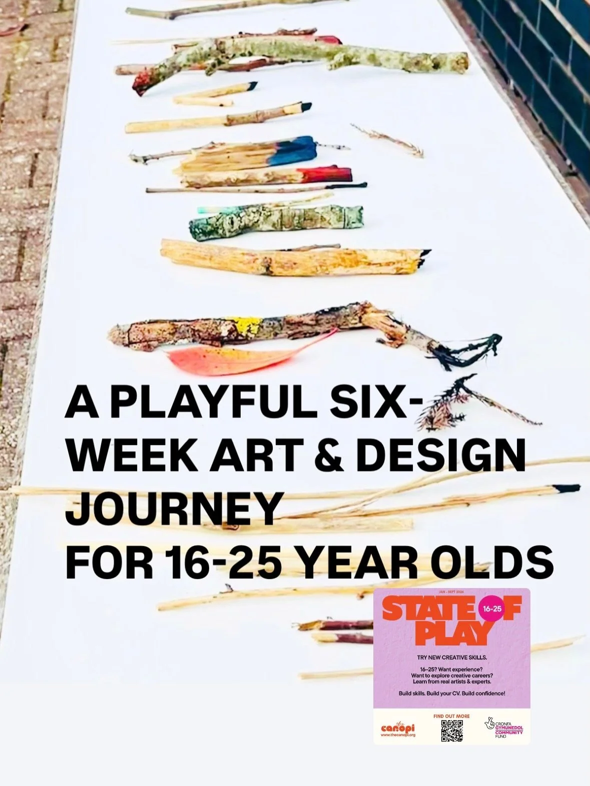 16&ndash;25 and looking to build creative skills or experience? 🎨

Join a playful six-week Art &amp; Design creative journey with @studio.angharad @maki.art.studio exploring colour, texture, mark-making and collaboration through nature and movement.