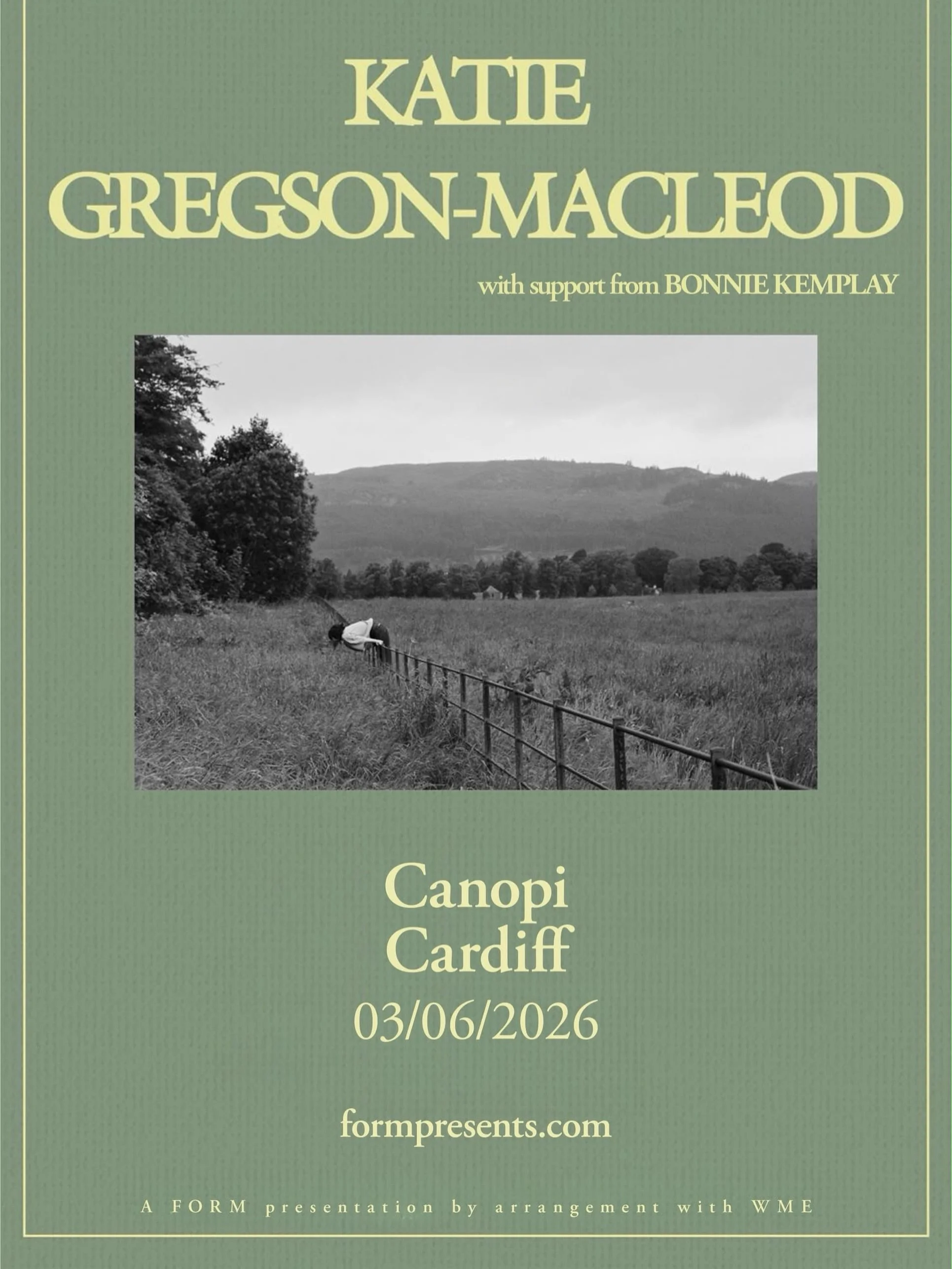 Important Update from @katiegregsonmacleod 
This gig is postponed @thecanopicardiff 🙏

I&rsquo;m gutted to have to announce that I&rsquo;ve made the decision to reschedule my upcoming tour in England and Wales for health reasons. I&rsquo;m very sorr
