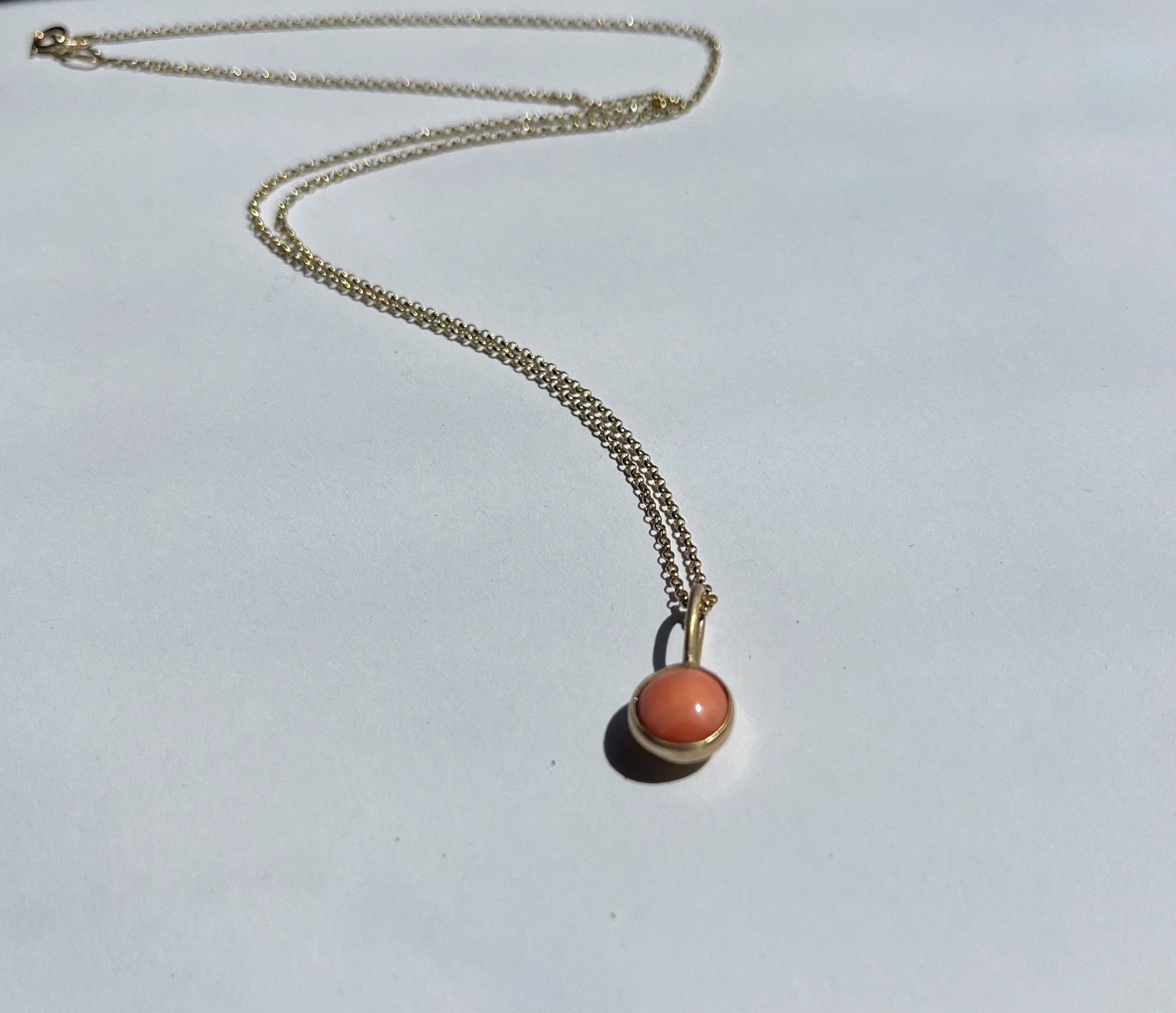 Antique Coral Cabochon Necklace