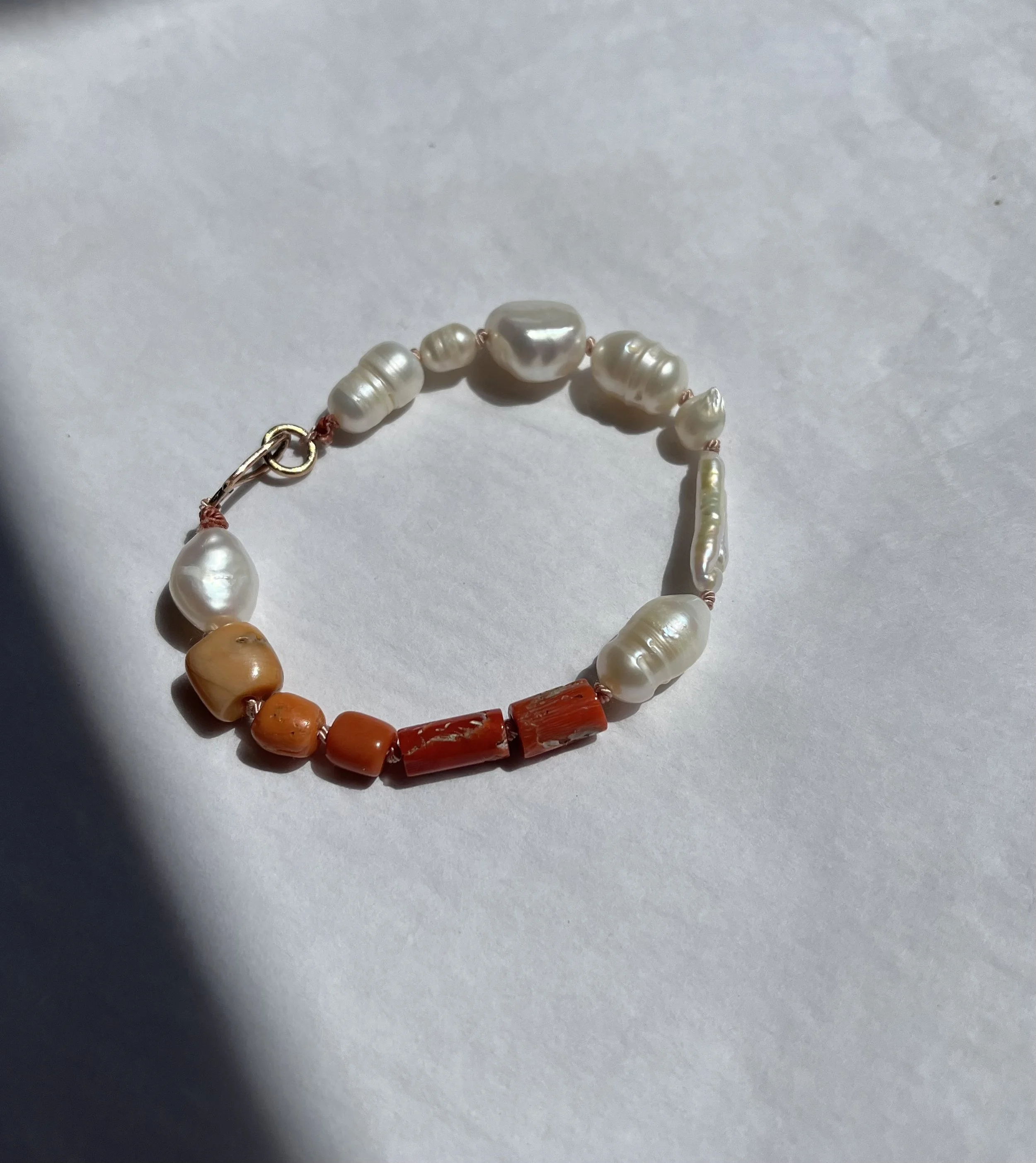 Antique Coral and pearl Bracelet