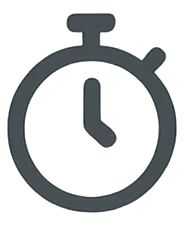 A simple clock icon showing the time at 12:30.