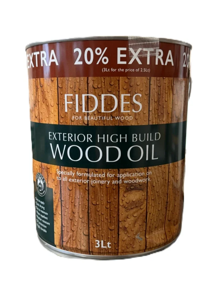 Fiddes Exterior High Build Wood Oil 3L - Clear - New (Slightly Dented Tins)