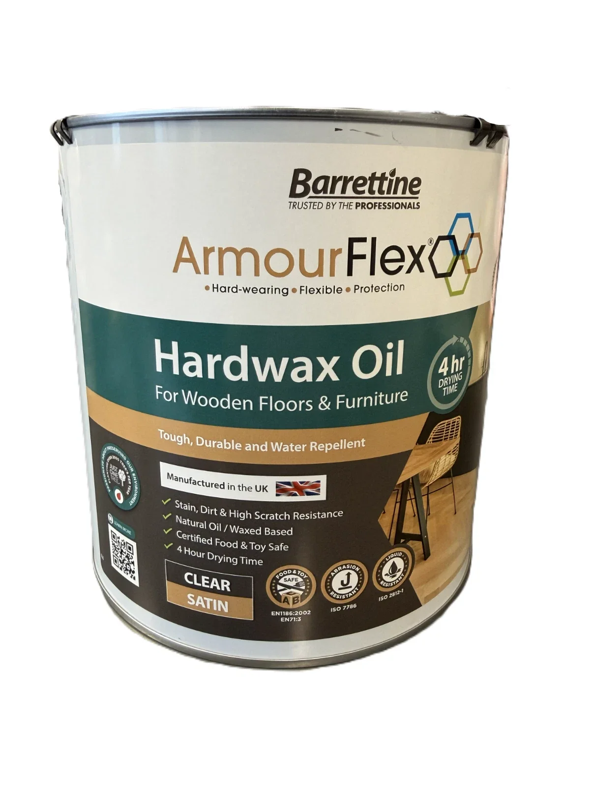 Barrettine ArmourFlex Hardwax Oil 2.5L Clear Satin - Wooden Floors & Furniture
