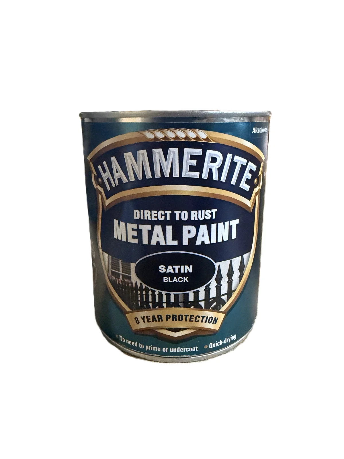 Hammerite Direct to Rust Metal Paint - Satin Black - 750ml Tin (New/Dented)