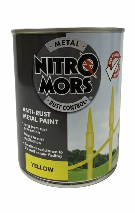 Nitromors Anti-Rust Metal Paint Yellow 750ml - Smooth Gloss Direct To Rust