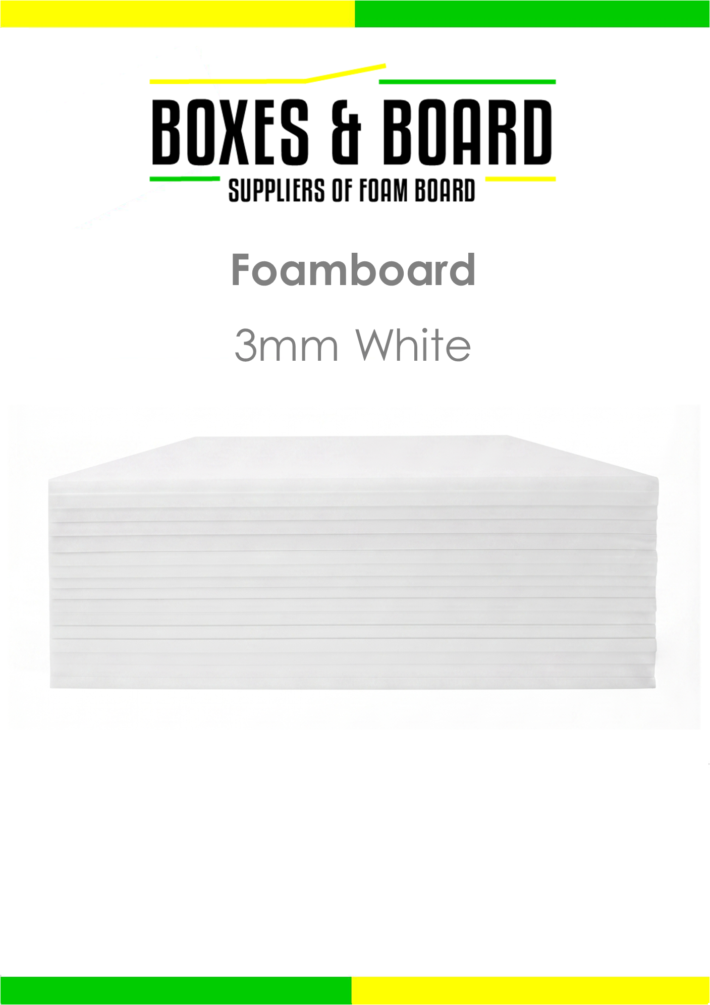 A3 White 3mm Foamboard x 15 Sheets