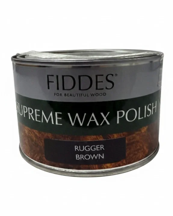 Fiddes Supreme Wax Polish Rugger Brown 400ml - Traditional Wood Furniture Wax