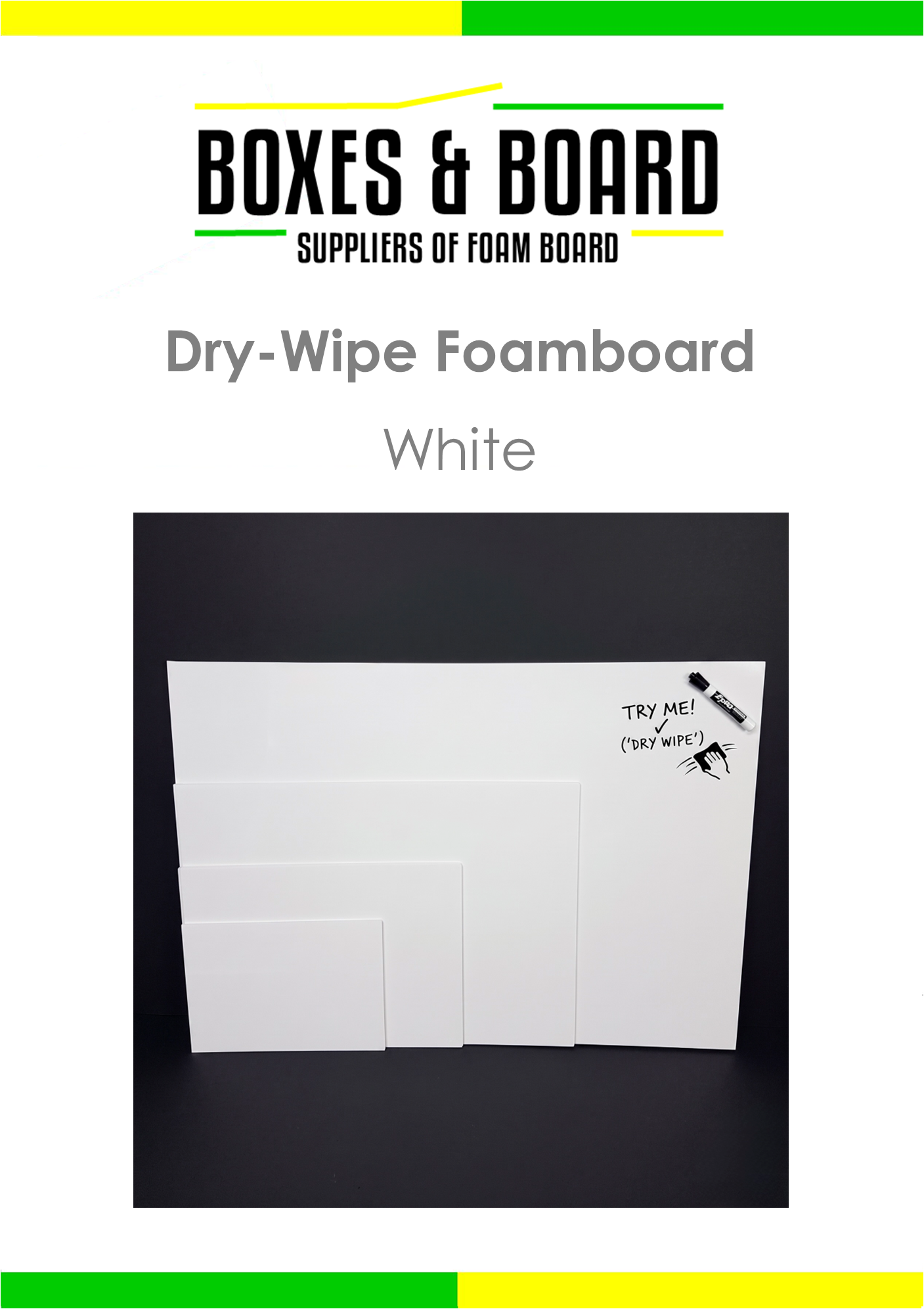Professional Dry-Wipe Foamboard Range | Pack of 10 | Available in A1, A2, A3, A4