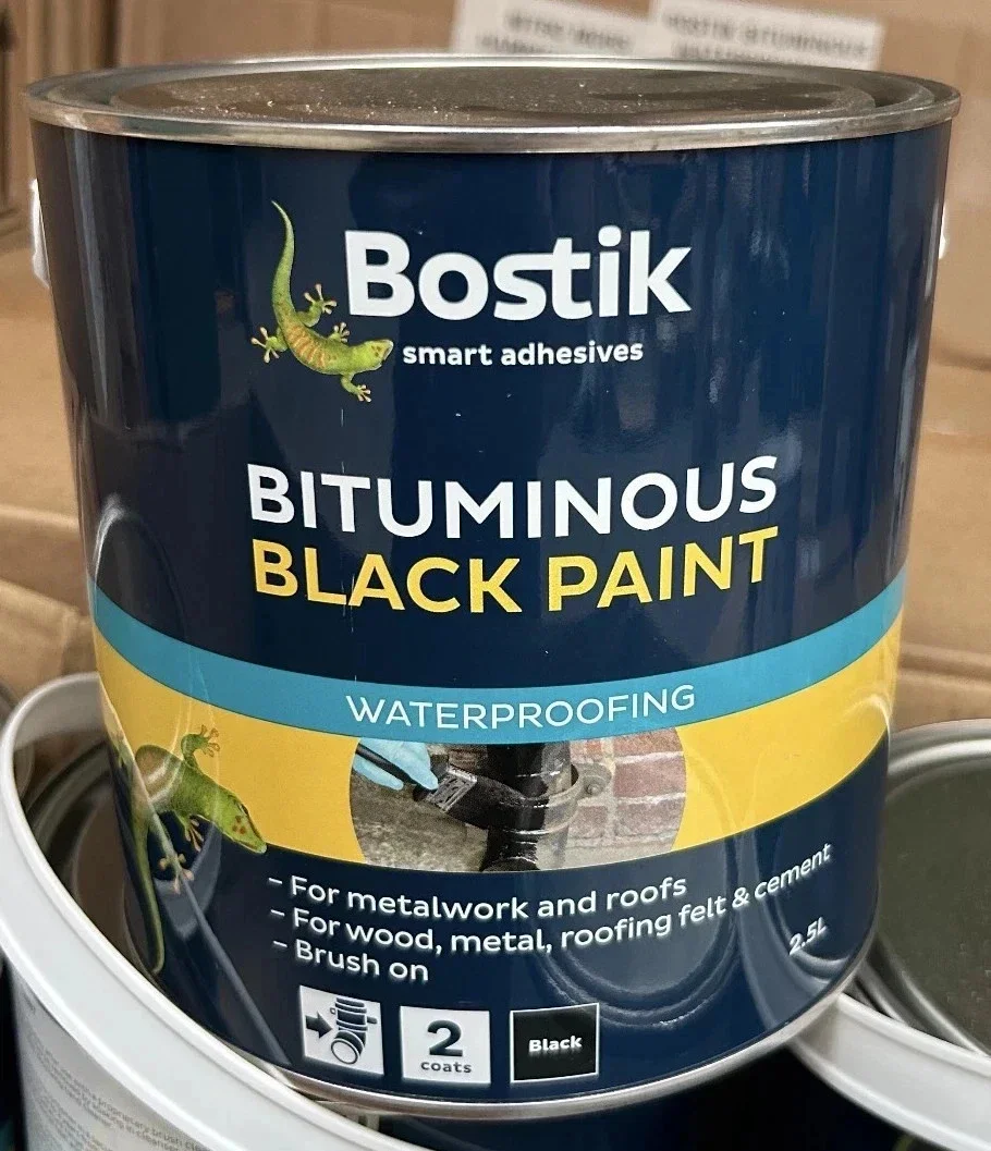 Bostik Bituminous Black Paint 2.5L – Waterproof Roof & Metal Protection