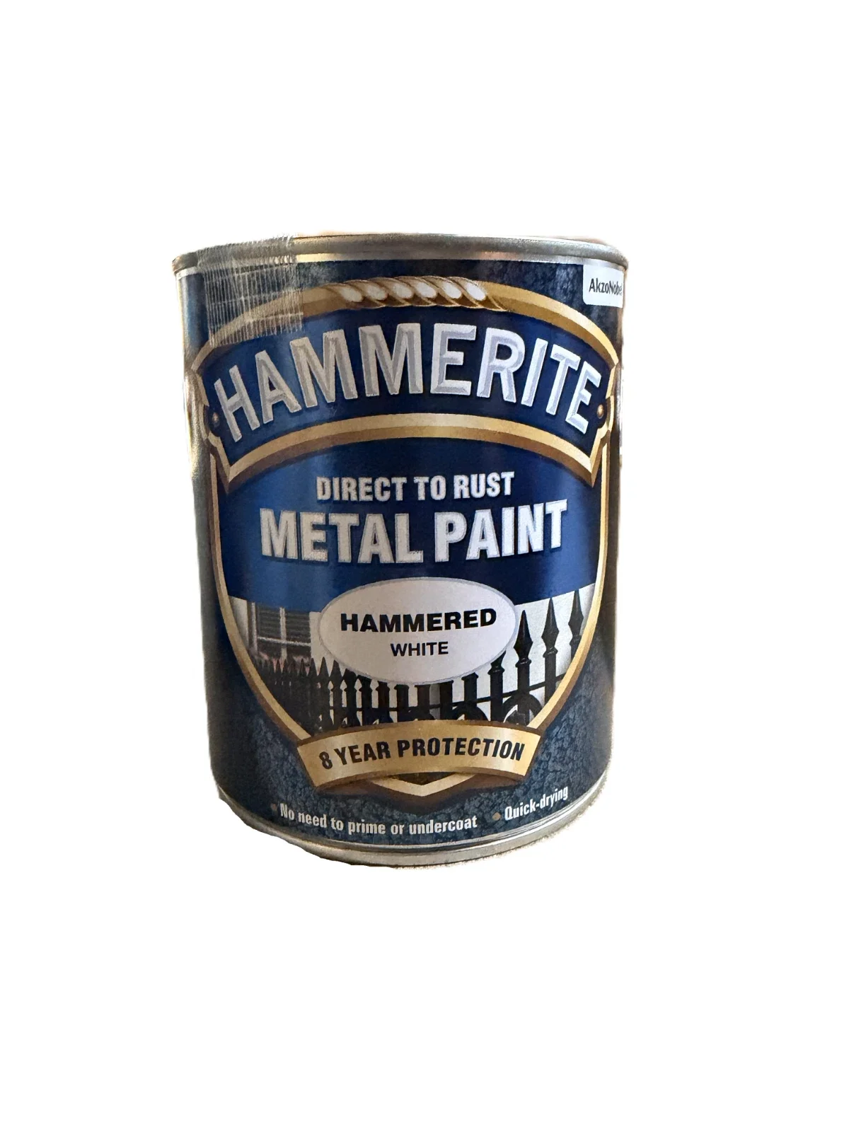 Hammerite Direct to Rust Metal Paint - Hammered White - 750ml Tin (Dented Tin)