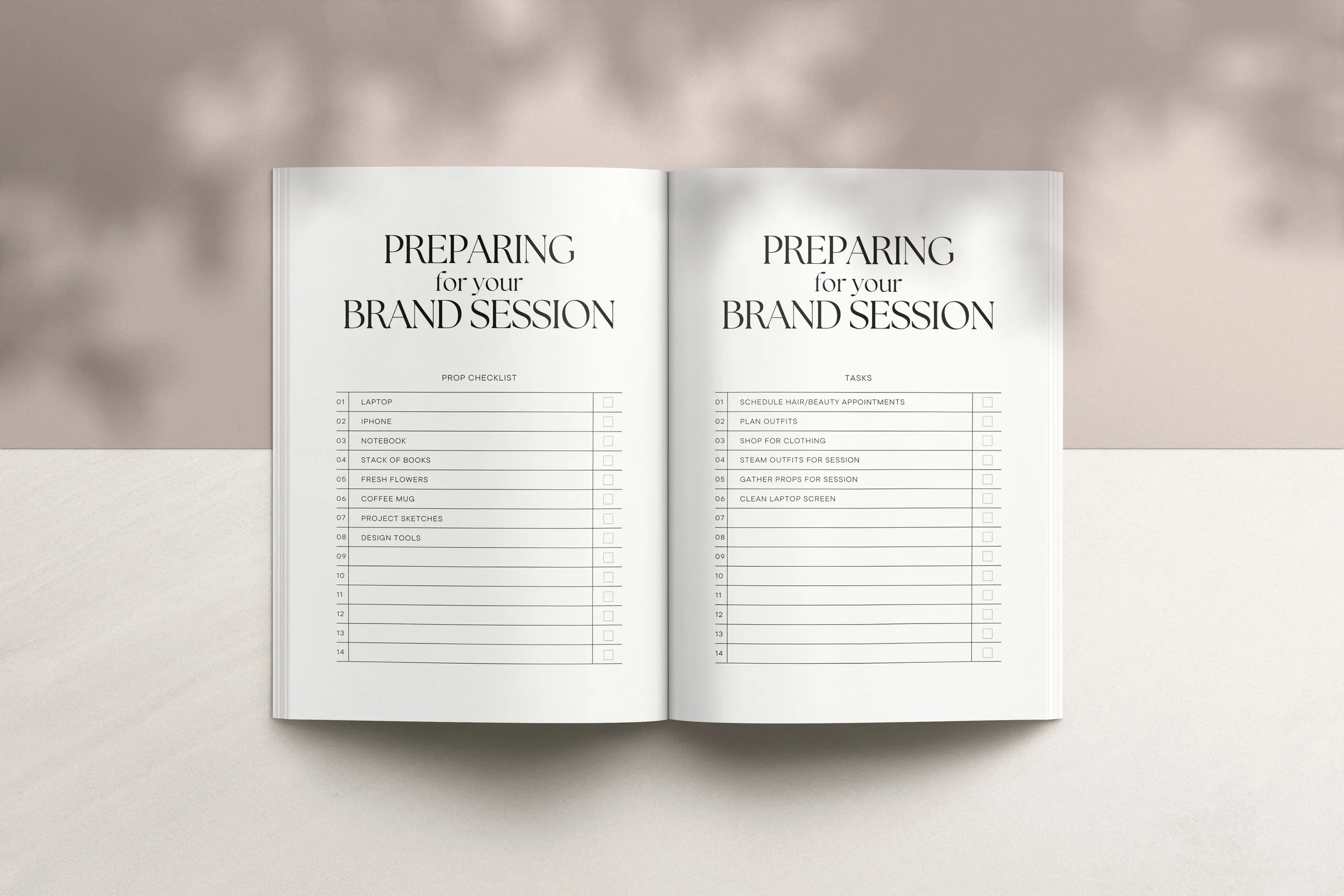 Brand Photoshoot Planning Template- Canva Template for Brand Photographers