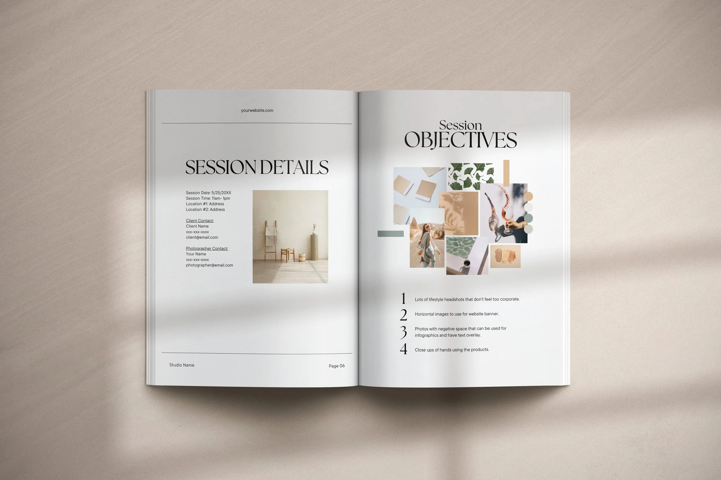 Brand Photoshoot Planning Template- Canva Template for Brand Photographers