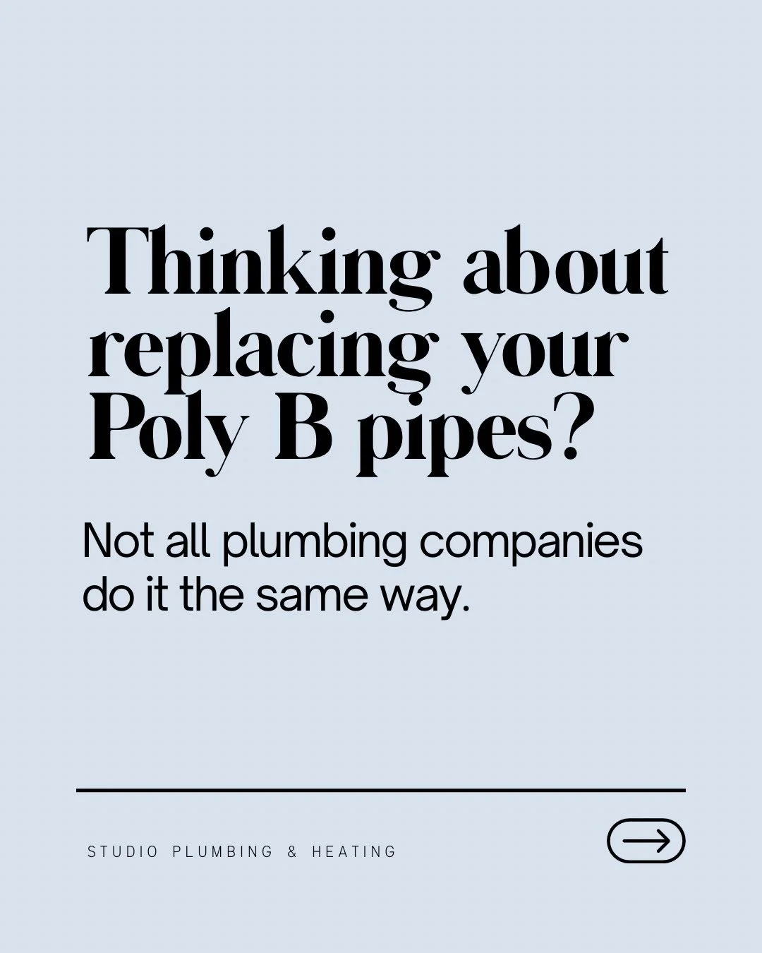 Not all plumbing is the same&hellip; and neither are plumbers. 

Some people replace Poly B like they&rsquo;re speedrunning a DIY YouTube tutorial.
We replace it like we actually want your house to stay dry. 

Because &ldquo;good enough&rdquo; plumbi