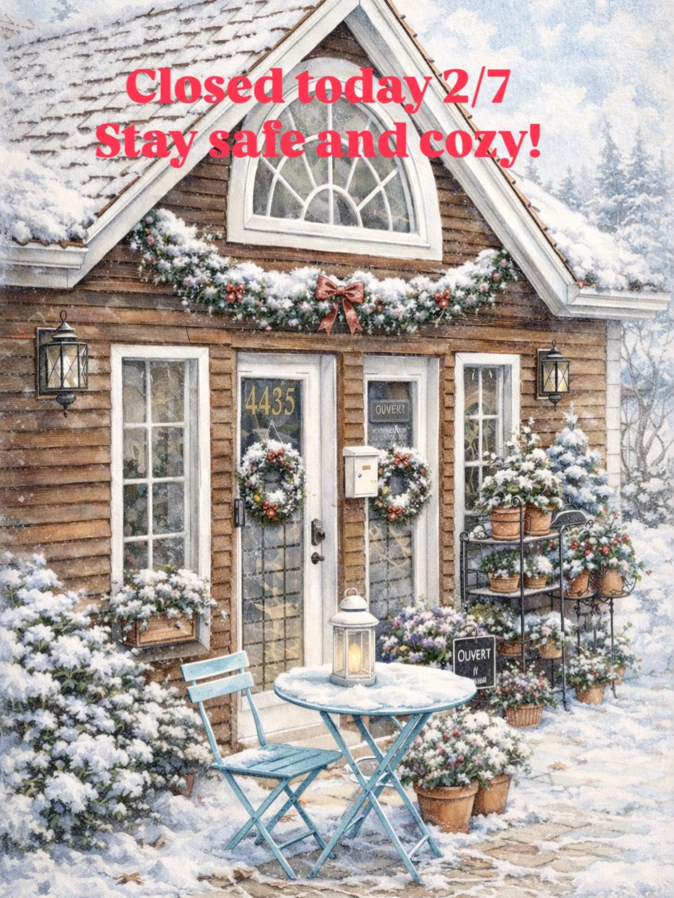 Closed today!  See you next week!  Stay safe and cozy! ❄️#charlestownribeach #snowdays❄️ #staywarmandcozy #rhodeisland #theshopsatcrossmills