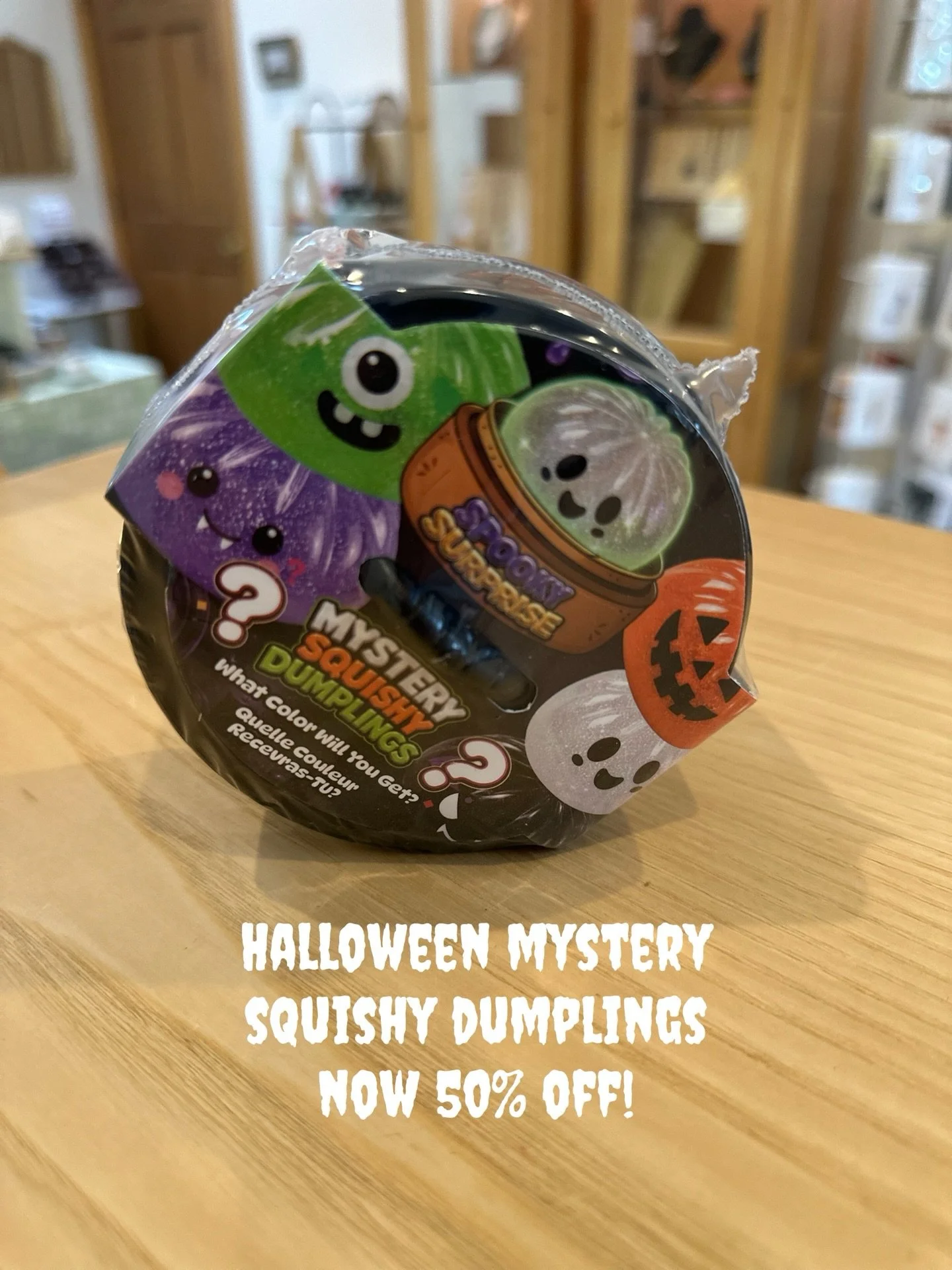 Half off Halloween mystery squishy dumplings while supplies last! #charlestownri #halloween #dumplings #rhodeisland #rhodeislandshopping