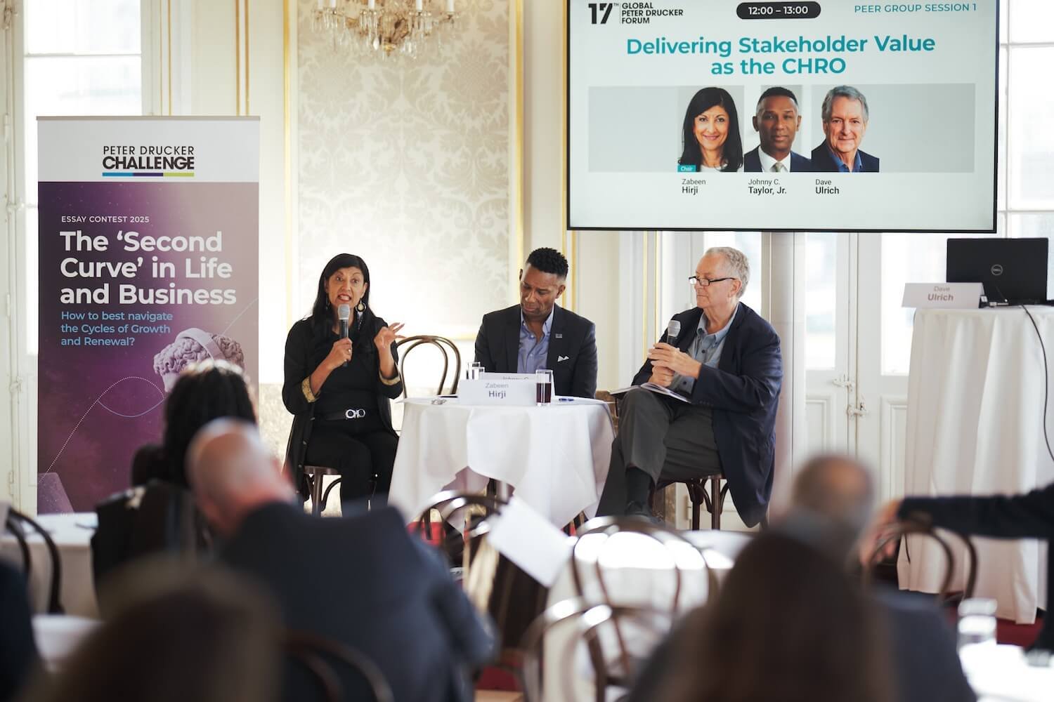 In conversation with Dave Ulrich (HR Guru) and Johnny C. Taylor Jr. (CEO, SHRM) at the Global Peter Drucker Forum in Vienna (November 2025)