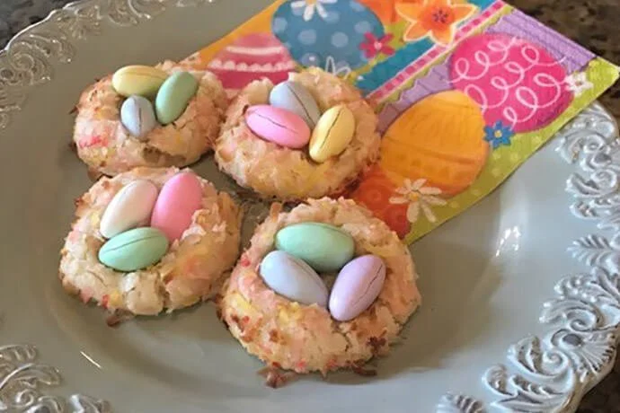 Almond Macaroon Easter Nests
