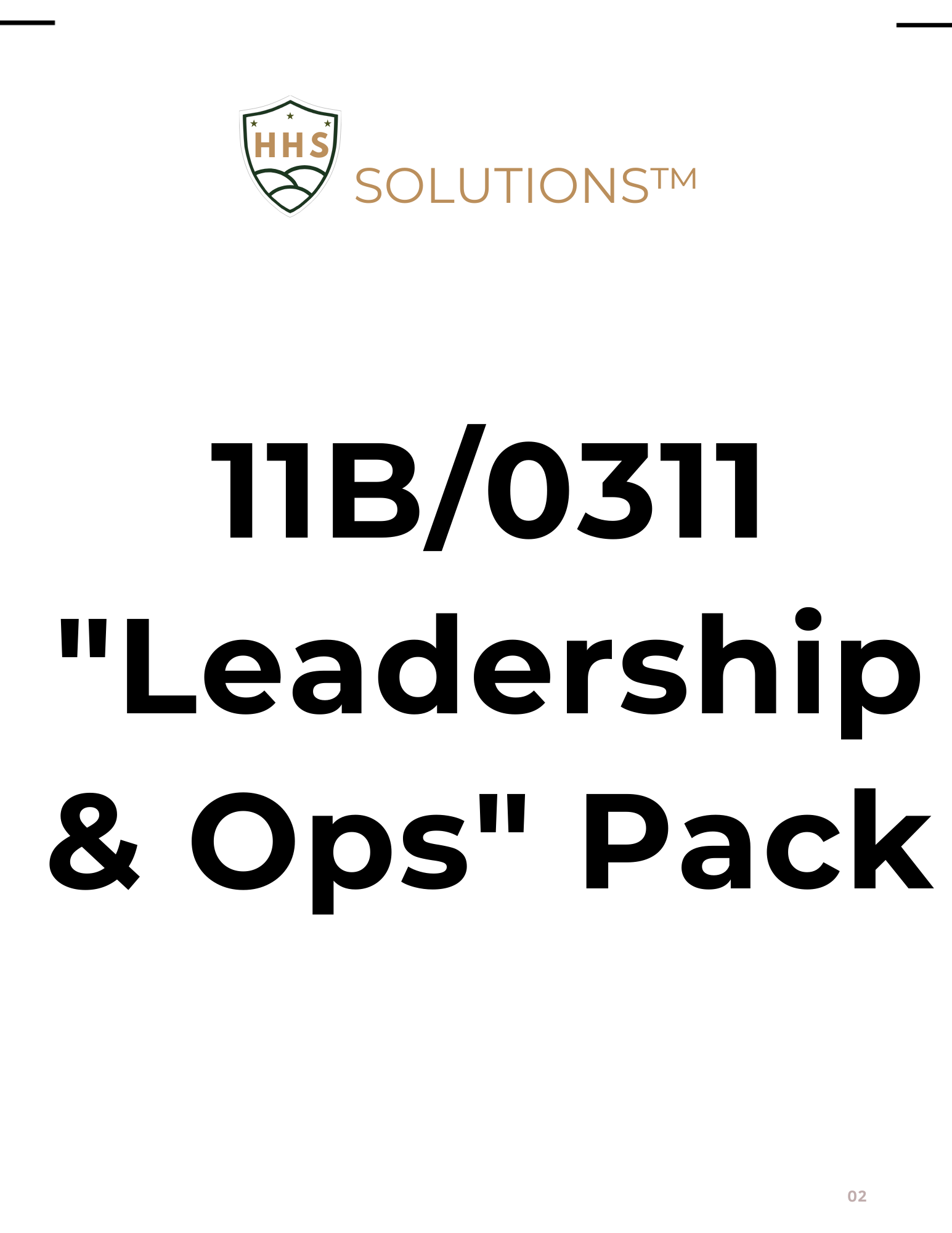 11B/0311 "Leadership & Ops" Logic & Translation Pack