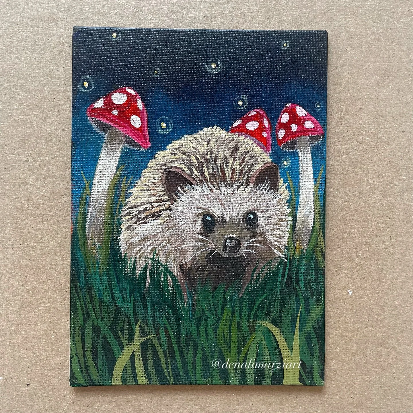 Whimsical hedgehog, 5x7”, acrylics on canvas panel 🦔✨
#art #acrylics #acrylicpainting #painting #whimsicalpainting #hedgehog