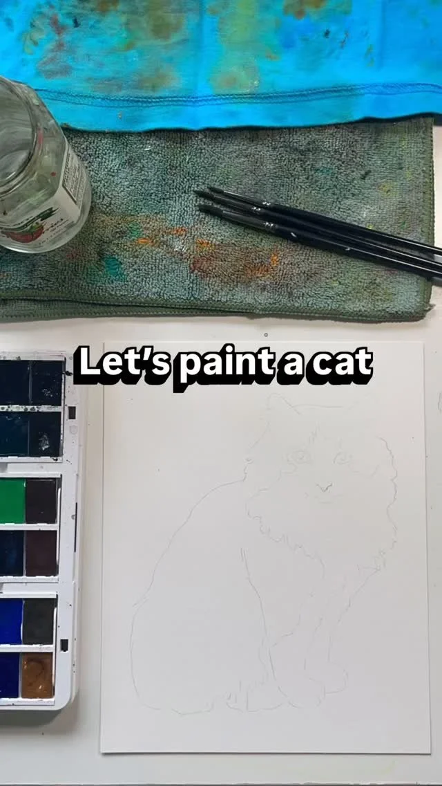 🐾🩶
#watercolor #watercolorpainting #catpainting #petportrait #watercolorart