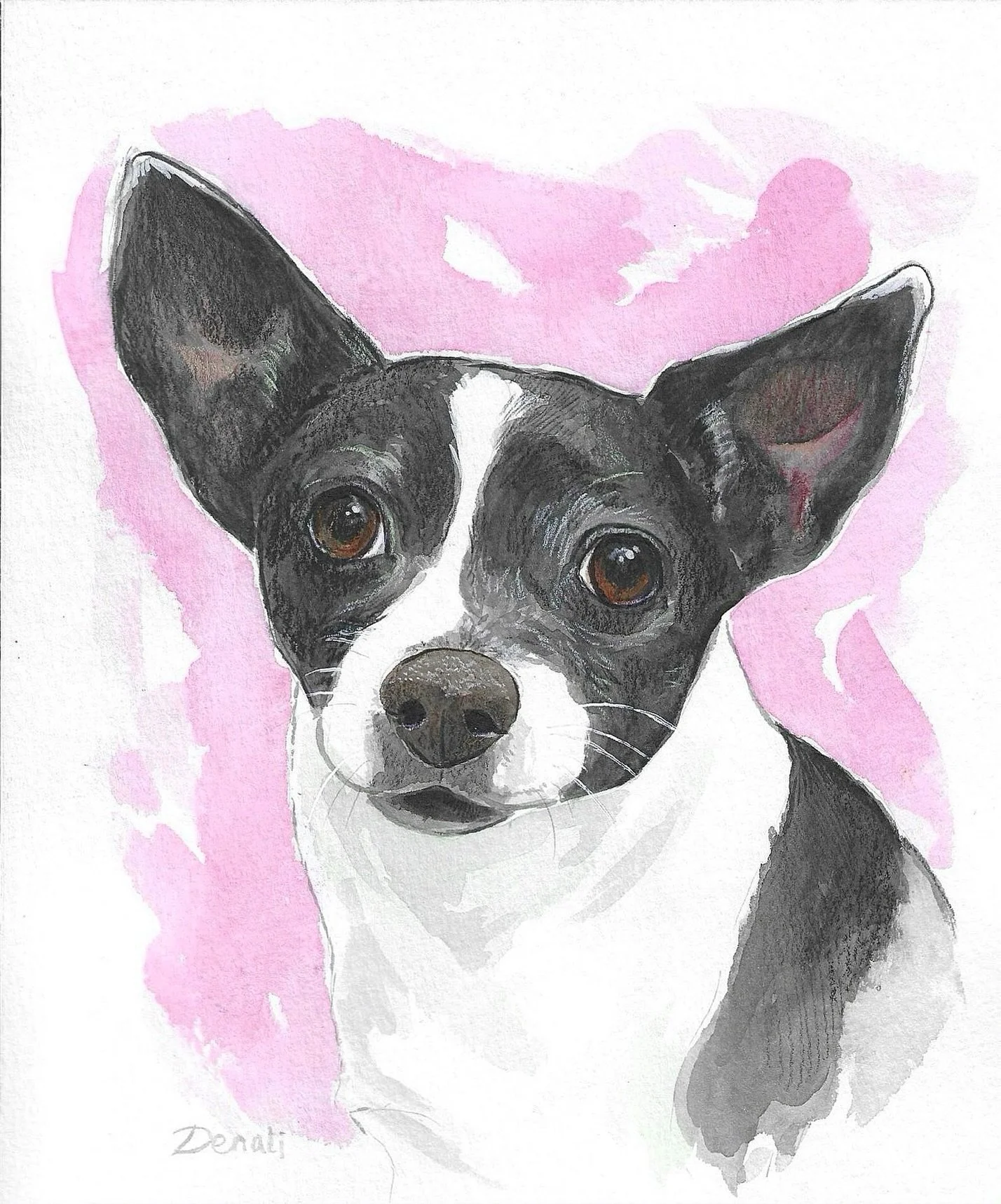 Isn&rsquo;t she precious? 💘🎀

#art #watercolors #watercolorpainting #painting #petportrait