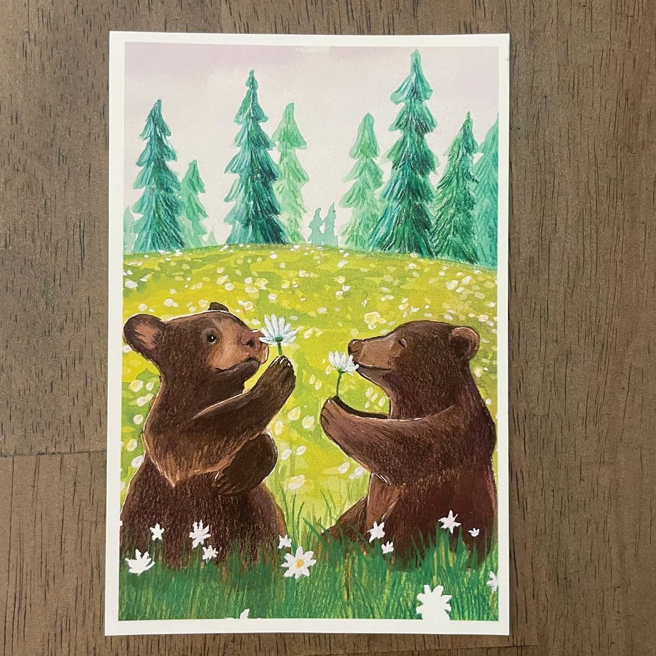 Cubs and Flowers - Mini Print