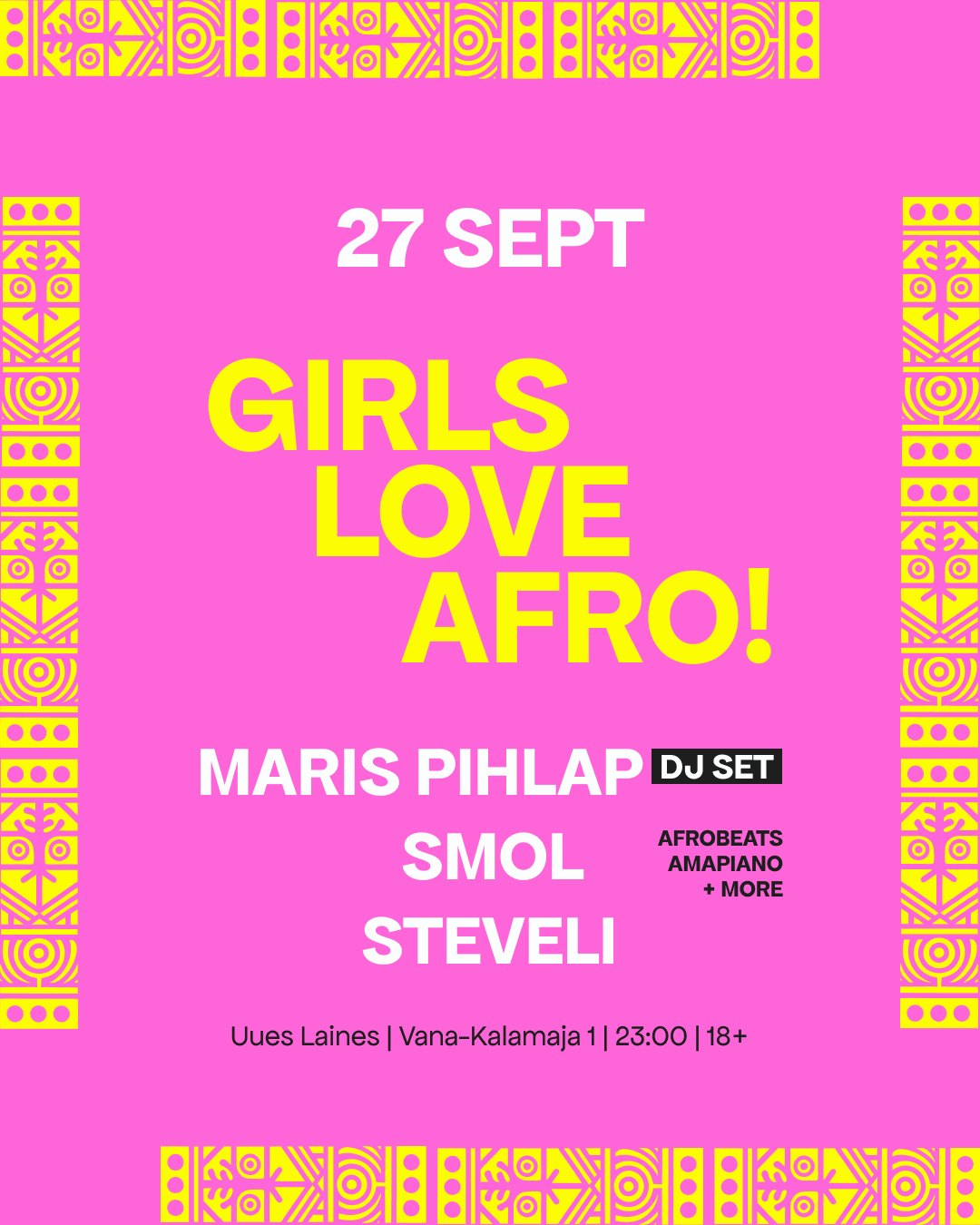 Girls Love Afro! | 27 Sept @ Uus Laine, Tallinn