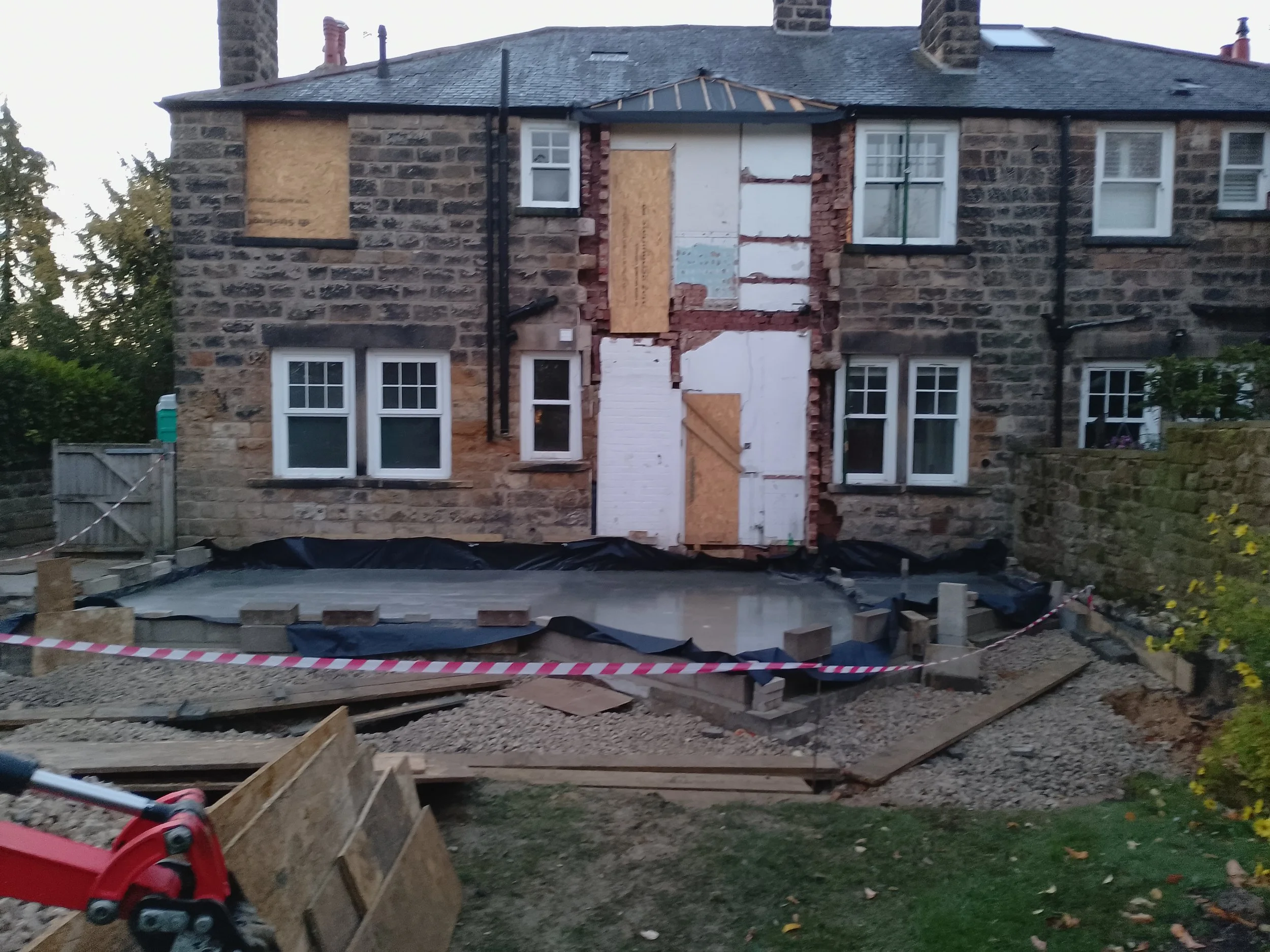 Belrow Hill project under construction, over site for SIPs extension, Harrogate, North Yorkshire