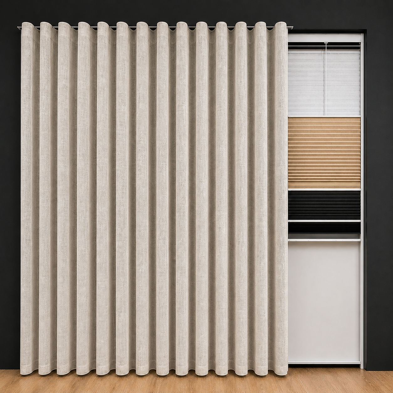 Rideau voilage Ripplefold sur mesure – Junction Taupe