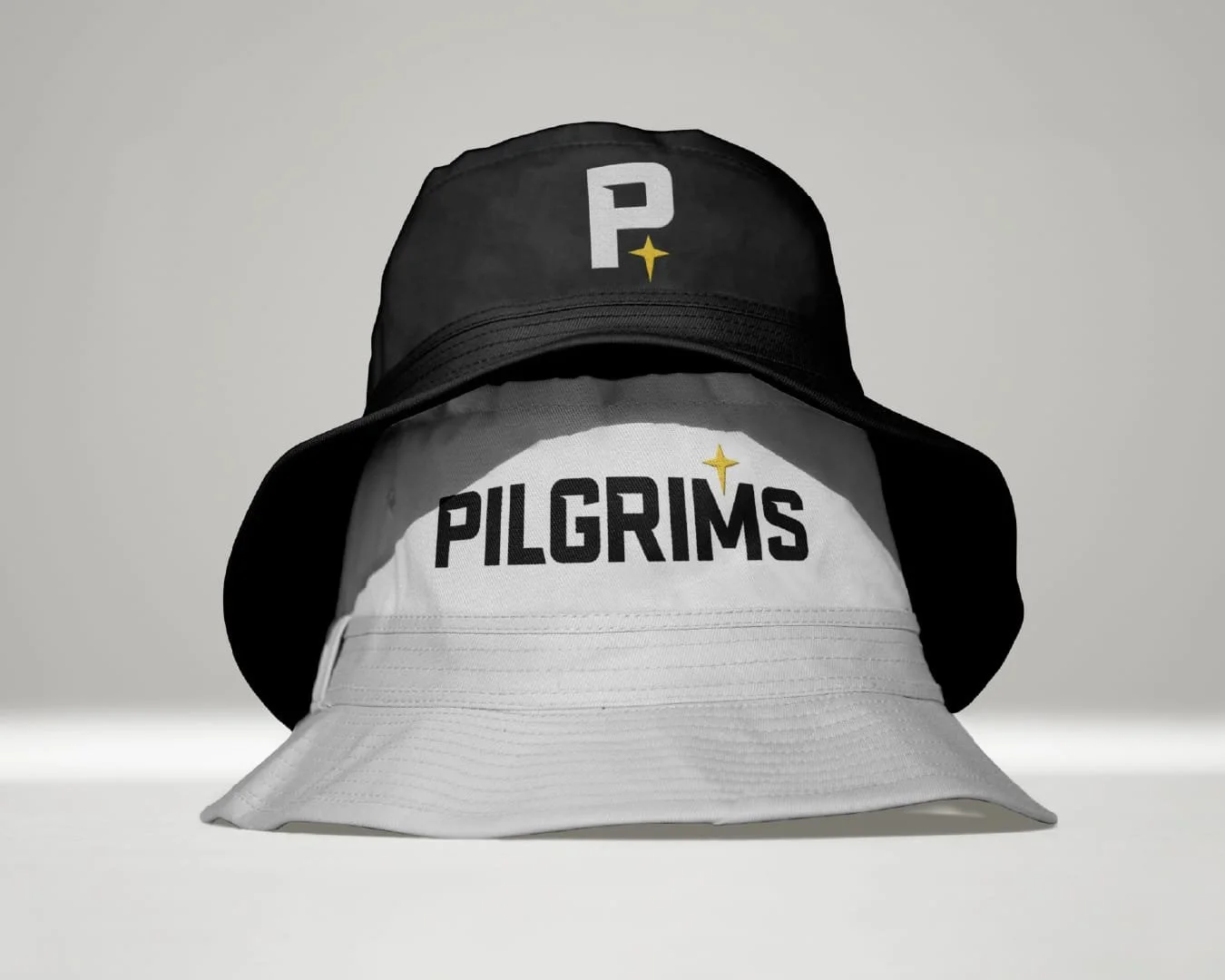 Pilgrims branded bucket hats