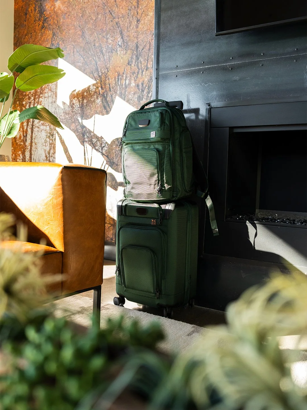 Sun Mountain Luggage displayed in a living room setting