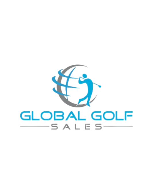 Logo of Global Golf, featuring a golfer swinging a club with a globe in the background.