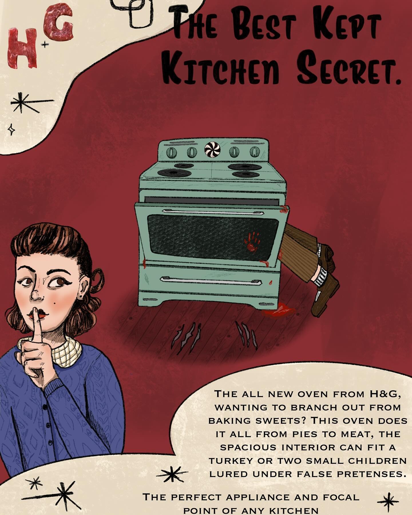 Illu 309: The story of Hansel and Gretel as told by a 1950s magazine appliance ad. This was such a fun project and one of my favorite recent pieces to work on, yipee
🍓
🍓
🍓
🍓
🍓
🍓
🍓
🍓
🍓
🍓
Tags: #art #illustration #digitalart #procreate #hanse