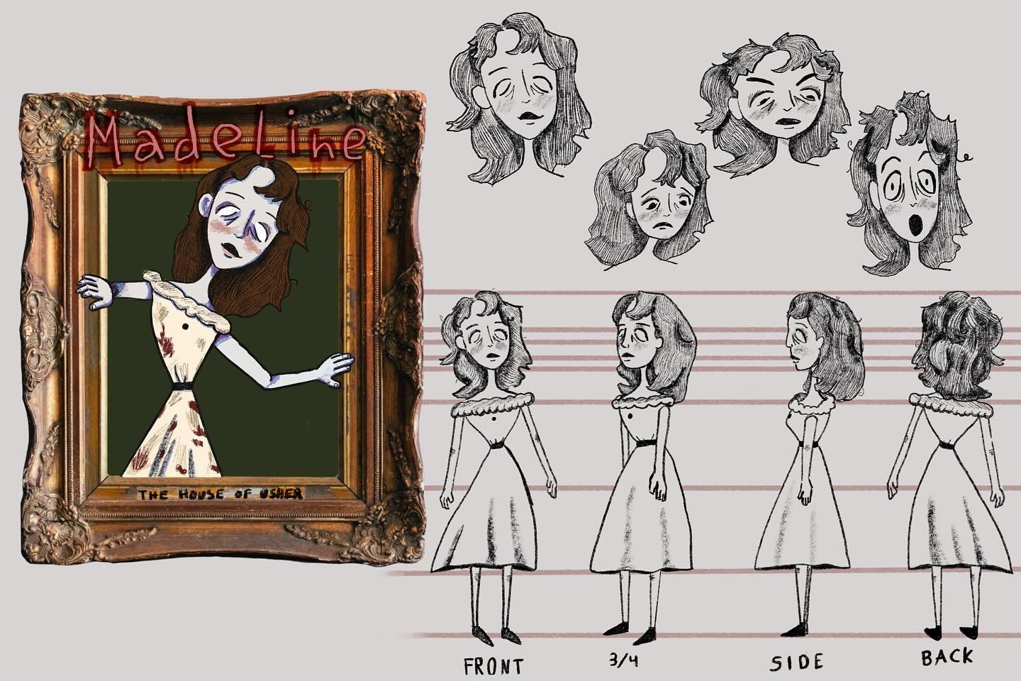 Illu 309: character design/ development for Madeline from &quot;Fall of the House of Usher&quot; by Edgar Allan Poe
🍓
🍓
🍓
🍓
🍓
🍓
🍓
🍓
🍓
🍓
Tags: #illustration #art #procreate #artist #queerartist #artschool #digitalart #characterdesign #fallof