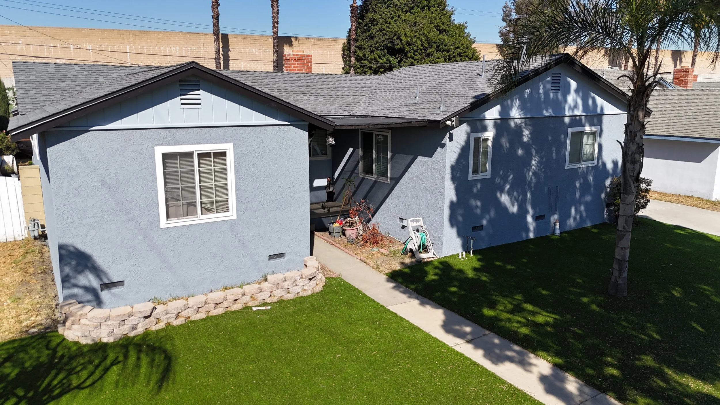 Aerial residential roof in Southern California