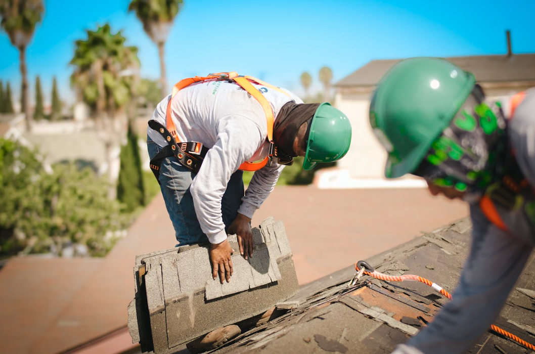 GreenCal crew on a Long Beach roof