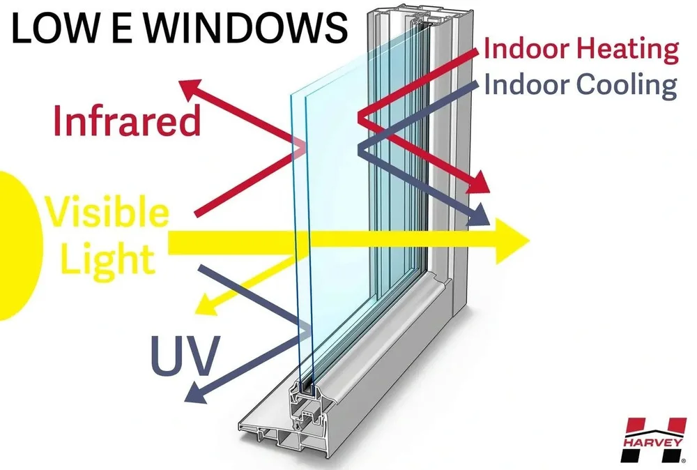 Visual image of how UV rays pass through windows.