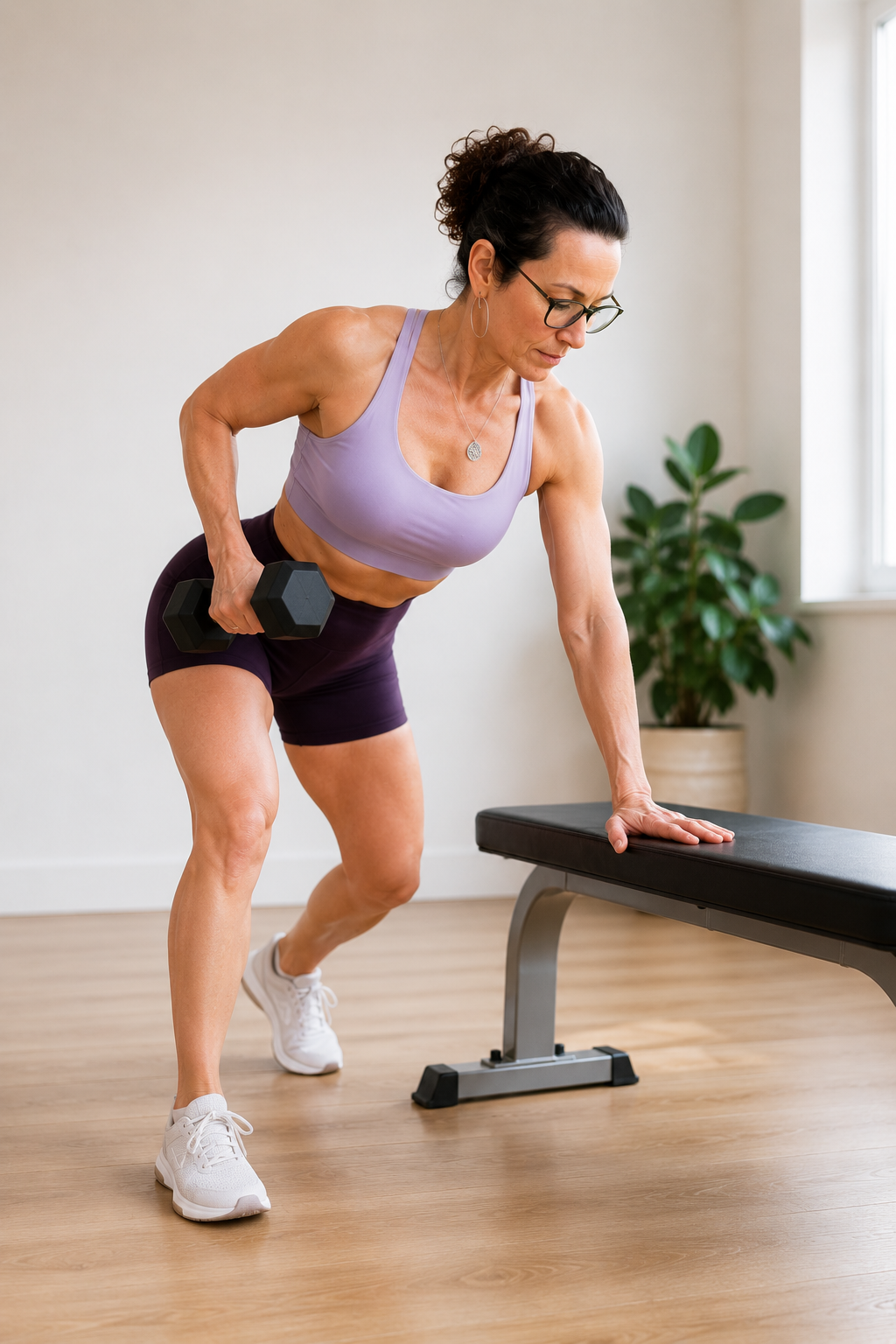 Selina Sahba demonstrates controlled strength training with a dumbbell to build stability for hypermobility.