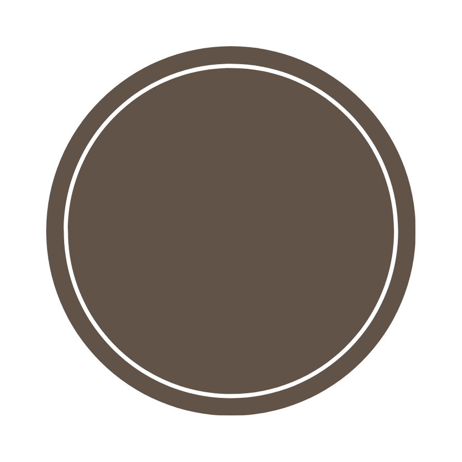 Close-up of a round, dark brown pancake with a white ring around the center.
