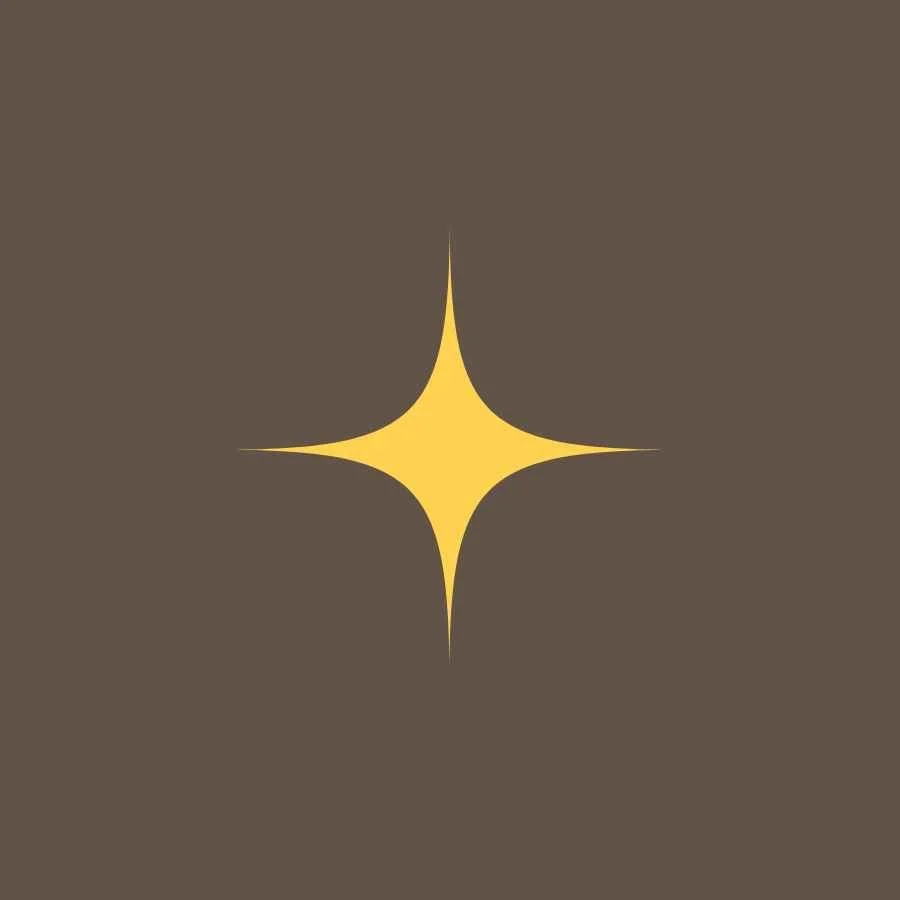 A stylized yellow star shape on a dark brown background, resembling the logo of a sports team or brand.