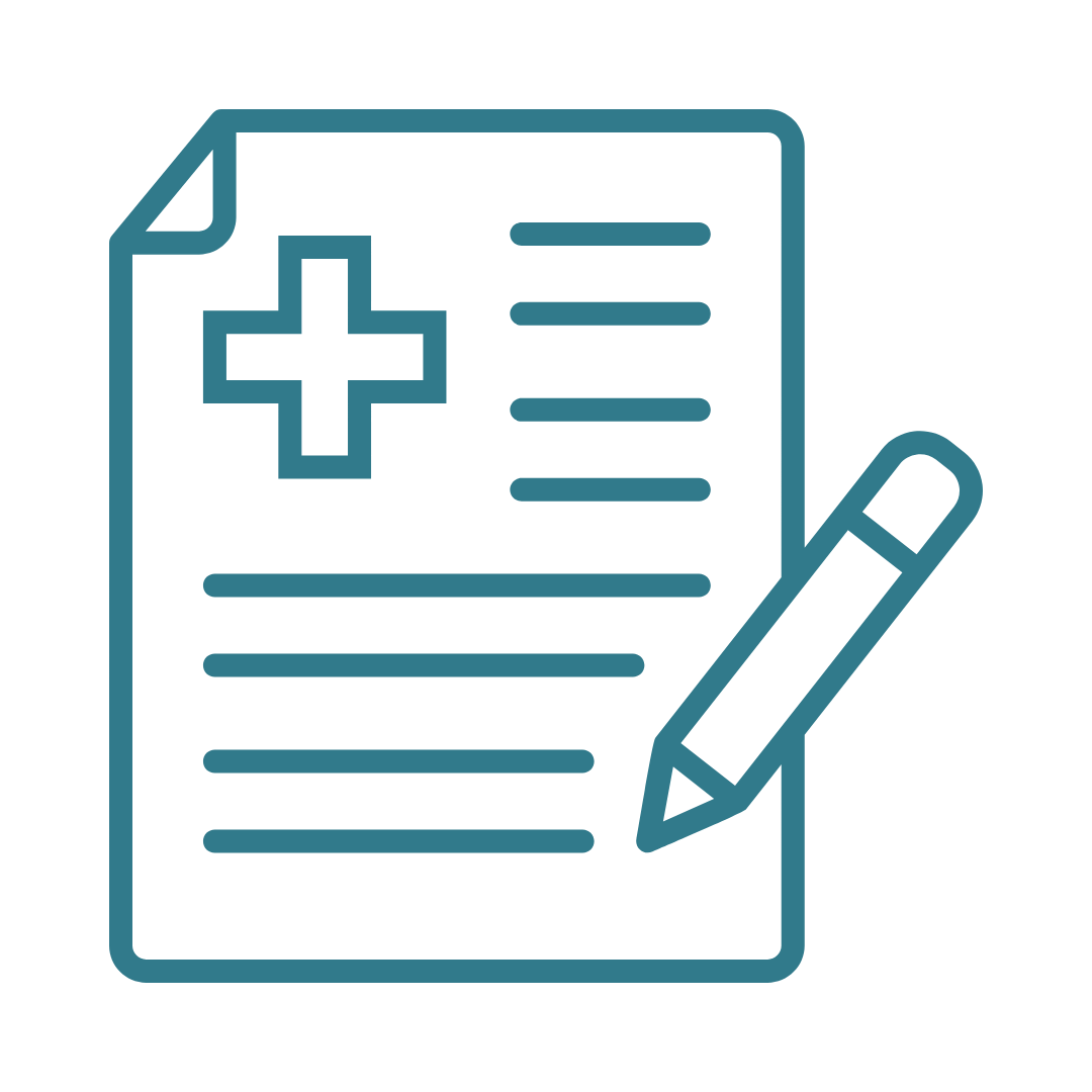 Medical form icon representing sharing health and medication information