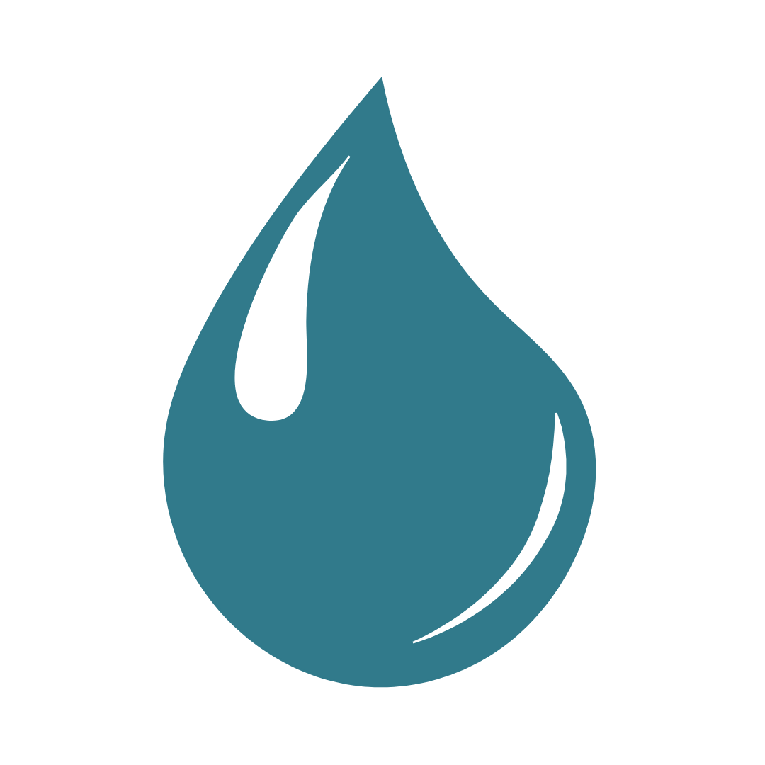Water droplet icon representing hydration before and after massage