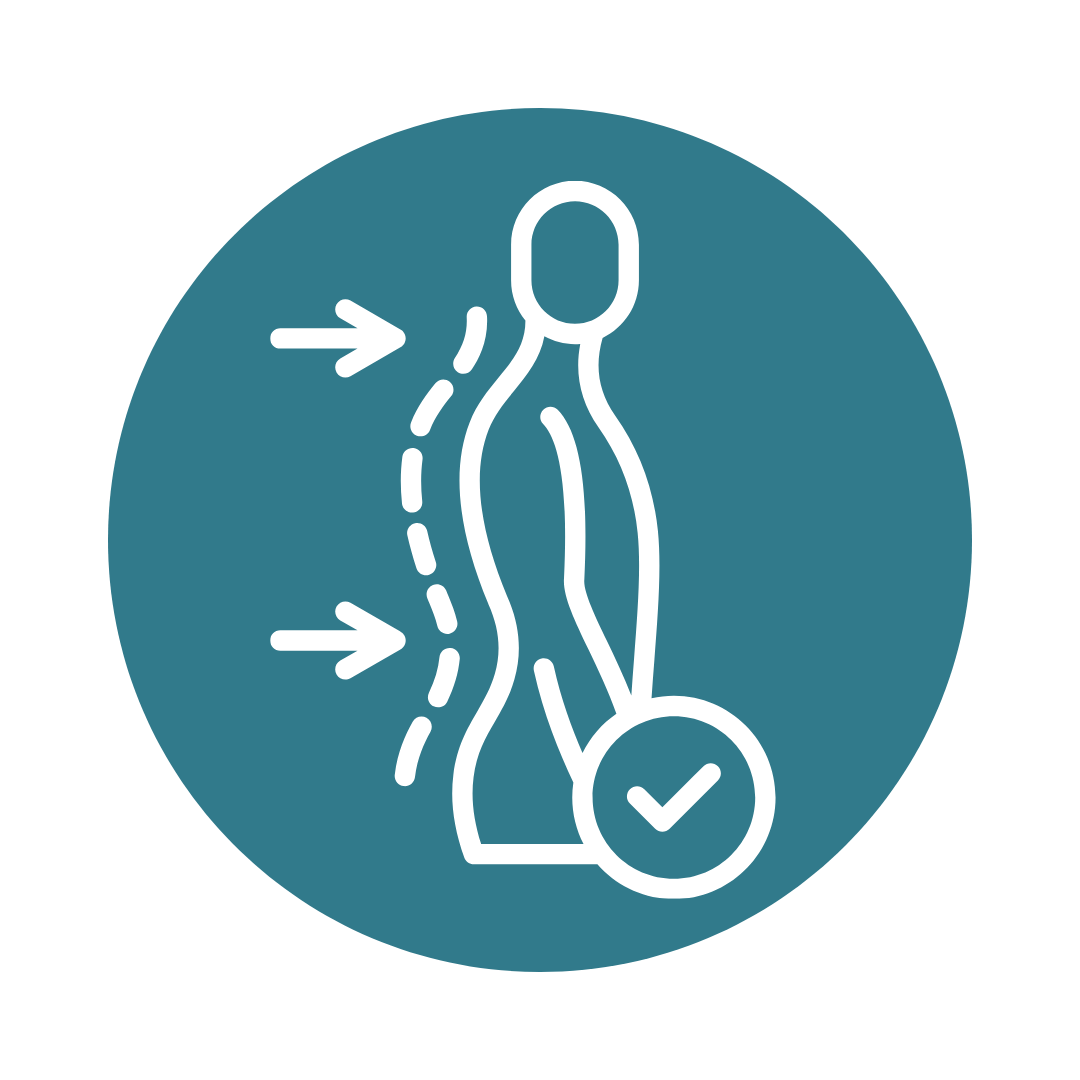 Icon representing improved posture and body alignment