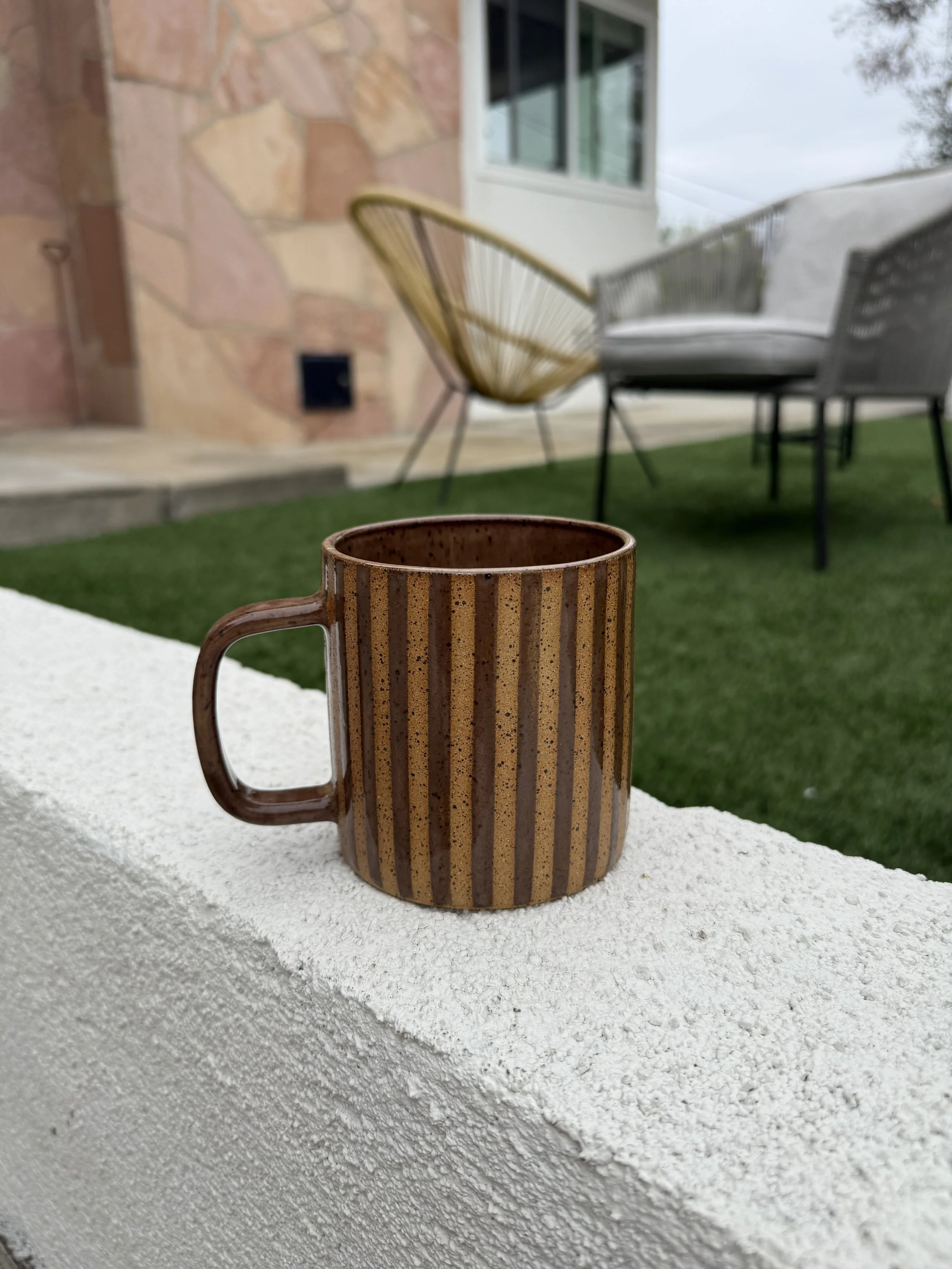 striped mug