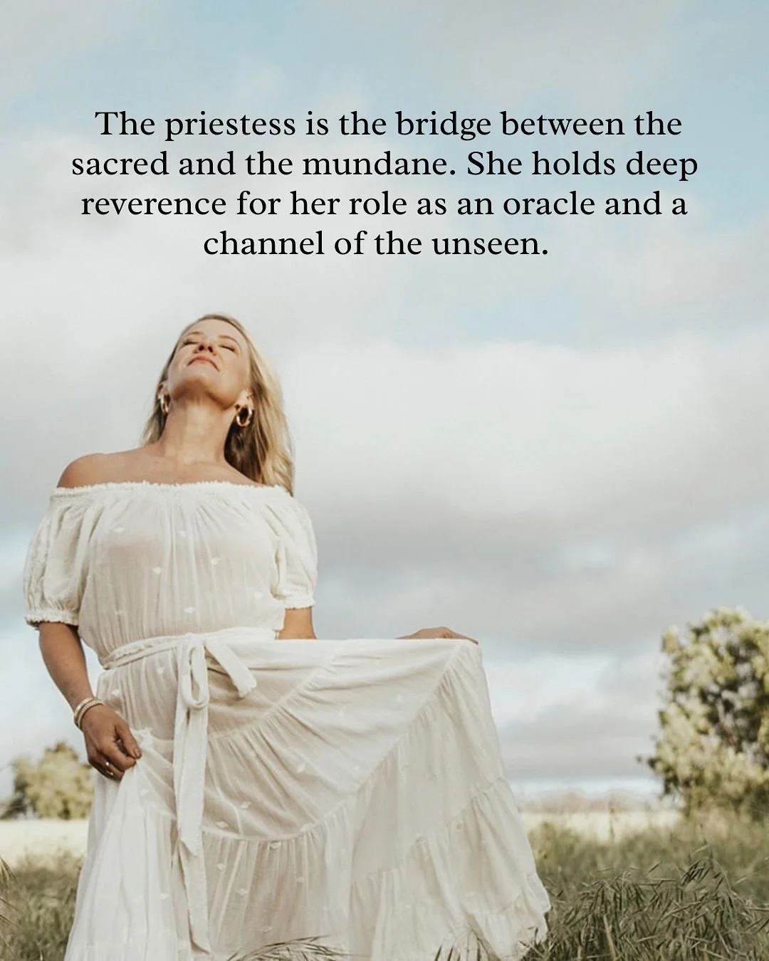 The inner priestess stirs, and then she summons. 🤌

For such a time is this&hellip; 

🔥The fire you&rsquo;ve walked through. 
The shadow you&rsquo;ve been willing to face. 
What you&rsquo;ve been willing to burn down. 

The priestess is the feminin