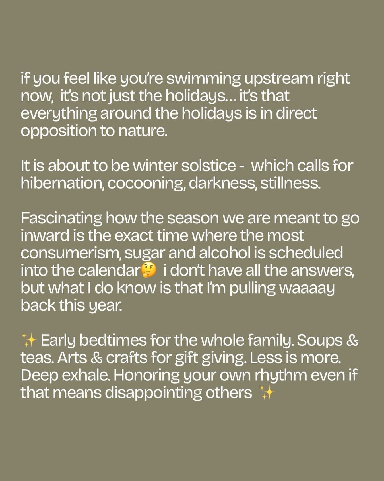 If you&rsquo;re feeling the call to cacoon right about now, you&rsquo;re right on time. share in the comments one thing you&rsquo;re doing to simplify this year👇